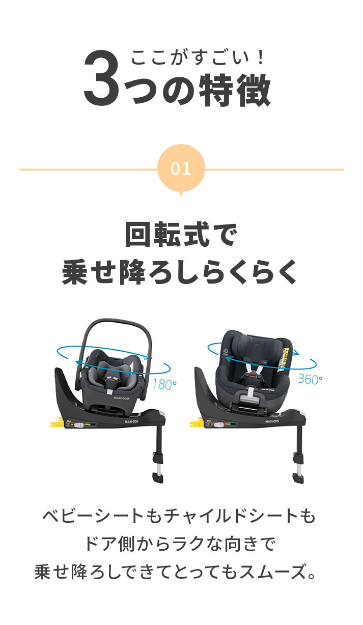 返品交換不可 ベビーカーのBE MY BABYMAXI-COSIパール360 Pearl 360 ファミリーフィックス360 FAMILYFIX360  マキシコシ MAXICOSI ISOFIX ISO-FIX 新生児