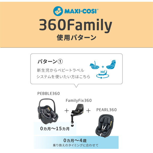 マキシコシ パール 360 オーセンティックブラック（チャイルドシート0ヵ月〜4歳用） Maxi-Cosi PEARL360 AUTHENTIC  BLACK